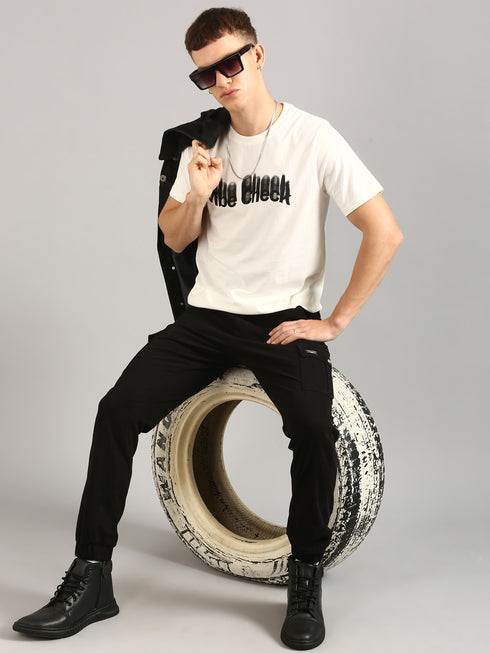 White Printed Regular Fit T-Shirt